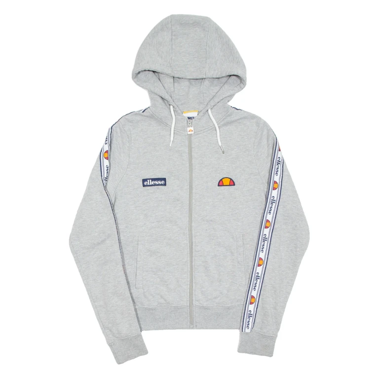 ELLESSE Womens Grey Hoodie Full Zip UK 10