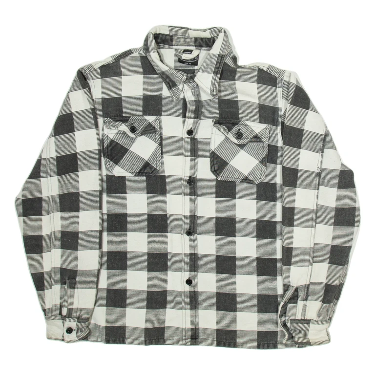 MIL TEC Mens Shirt Grey Check Long Sleeve M