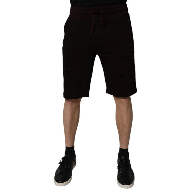 Maroon Cotton Sweatshorts Men Bermuda Shorts - Men