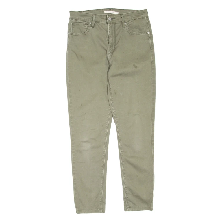 LEVI'S Womens Trousers Green Regular Skinny W29 L27