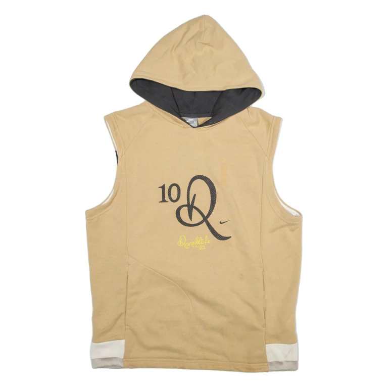 NIKE Sleeveless Womens Beige Hoodie M