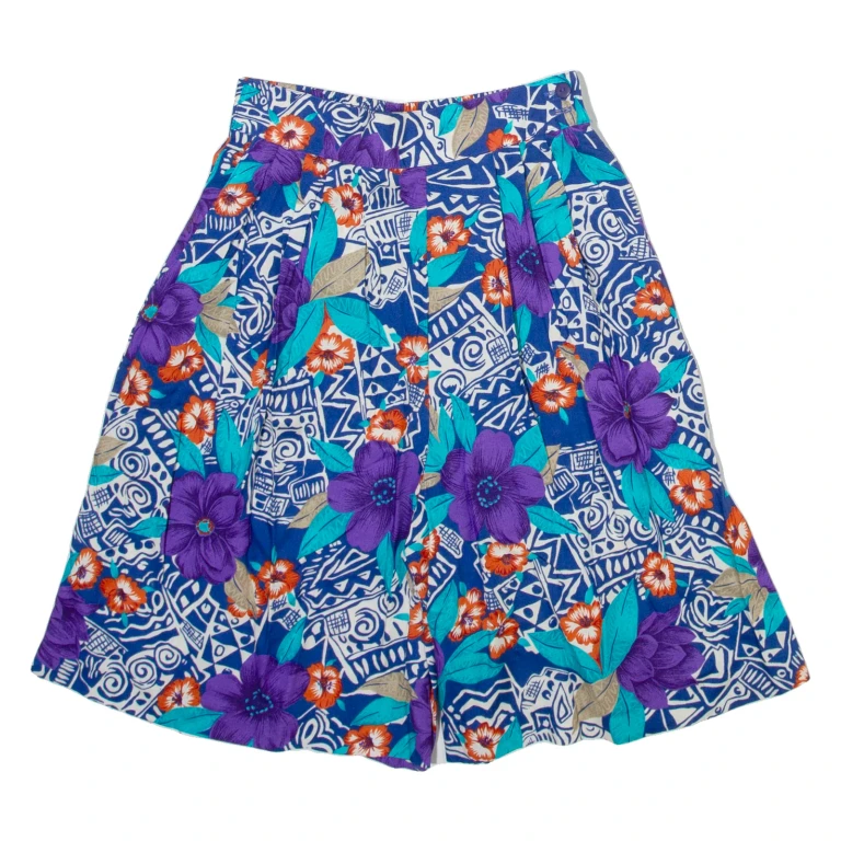 BOBBIE BROOKS Womens Casual Shorts Blue Relaxed Floral S W24