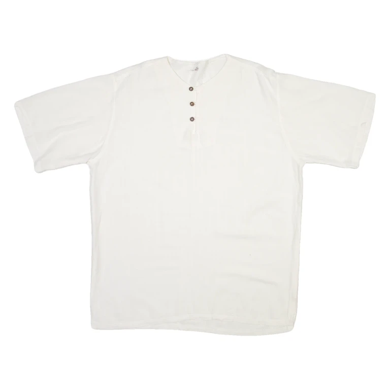 ESTILO RUSTICO Mens Plain Shirt White L