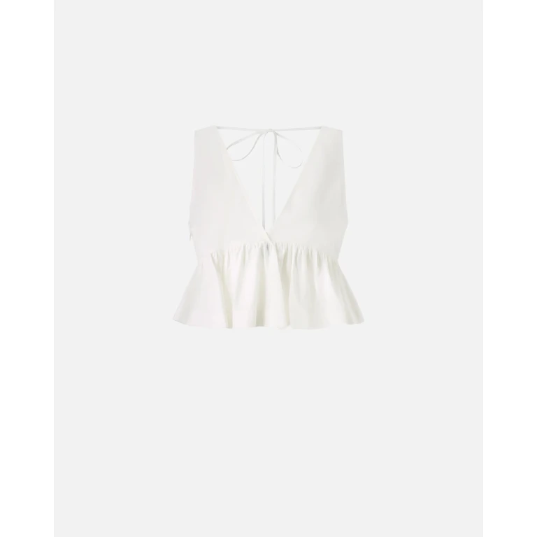 Pinko Crop Top mit Rüsche und Bändern