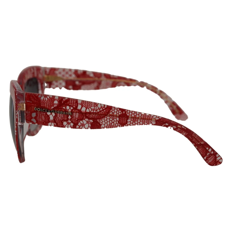 Dolce & Gabbana Red Lace Acetate Rectangle Shades Dg4231f Sunglasses - Women