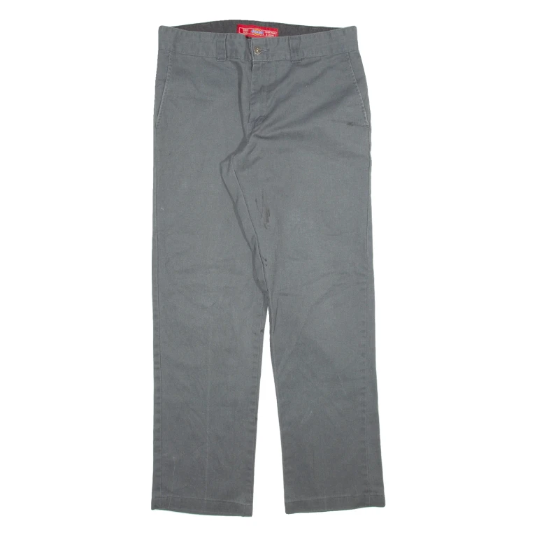 DICKIES Mens Trousers Grey Slim Straight W32 L30