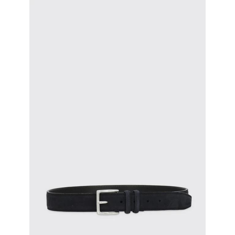 Suede Leather Belt with Pin Buckle and Engraved Logo (U08279ANABNOTTE)