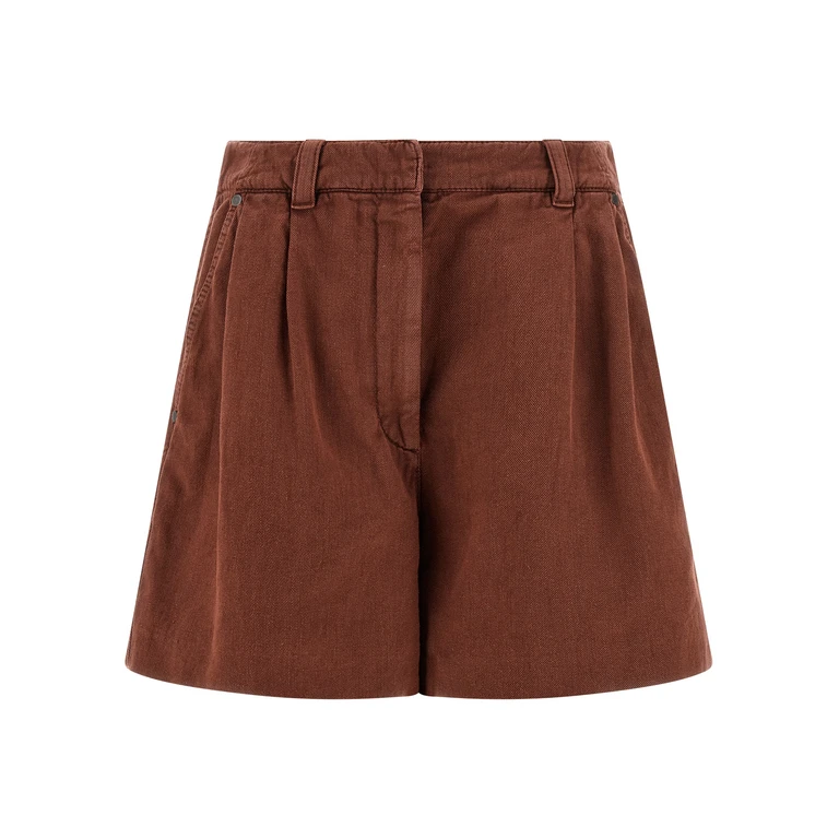 Brunello Cucinelli Multicolor Cotton Bermuda Shorts - Women