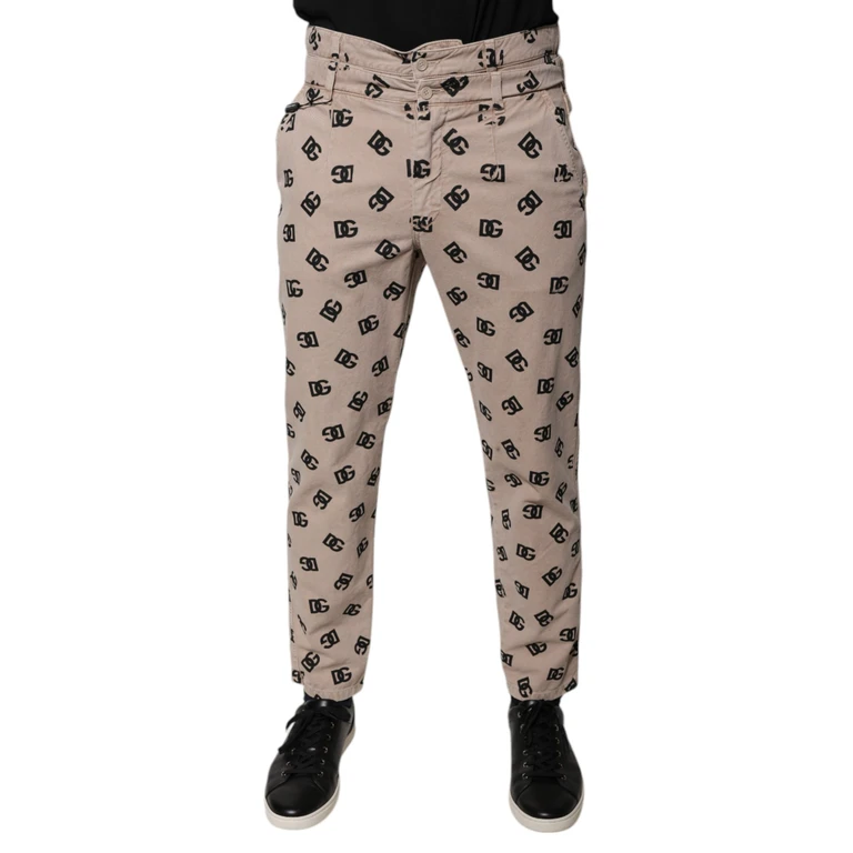 Dolce & Gabbana Beige Logo Cotton Skinny Denim Jeans Clothing - Men