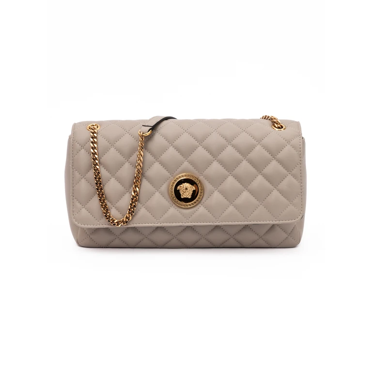 Versace Taupe Quilted Leather Shoulder Strap Bag Beige - Women