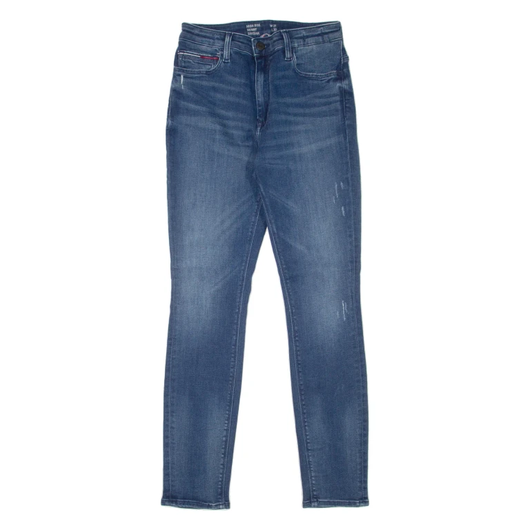 TOMMY HILFIGER Santana High Rise Womens Jeans Blue Slim Skinny Denim Stone Wash W24 L30