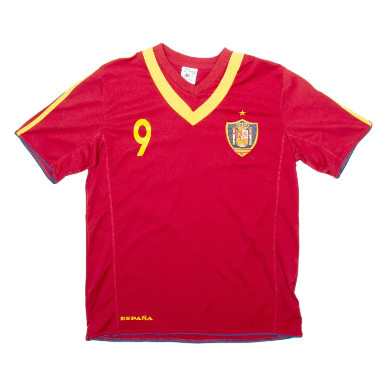 WORLD SOCCER Spain Mens Football Shirt Jersey Red V-Neck M