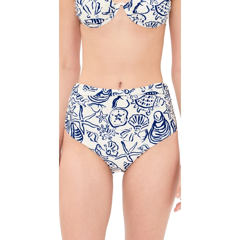 SIMKHAI Teya High Waisted Bikini Bottoms Blueberry Multi M