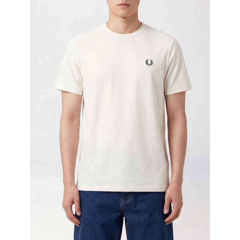 Slim Fit Cotton Crew Neck T-Shirt with Embroidered Logo (FPM35195891B)