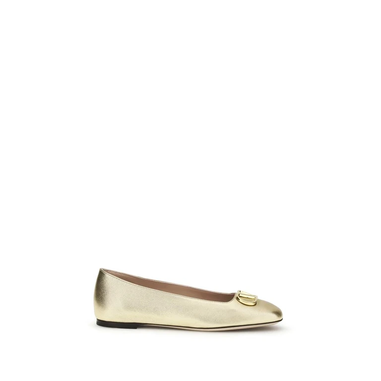 Valentino Garavani Gold Napa Leather - Calf Bos Taurus Ballet Flats - Women