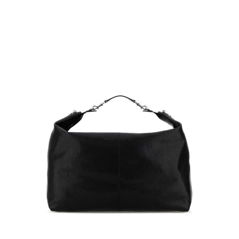 Black Leather Shopping Bag Blackvrv Borse A Mano