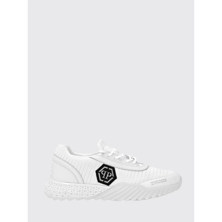 Hexagon Runner Low-Top Sneakers in Leather and Knit with Monogram (LABSUSC0079PTE003N01)