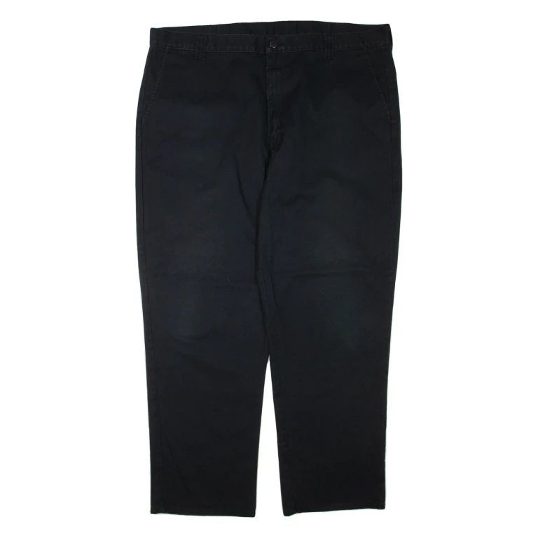 DICKIES Mens Trousers Black Regular Tapered W42 L32