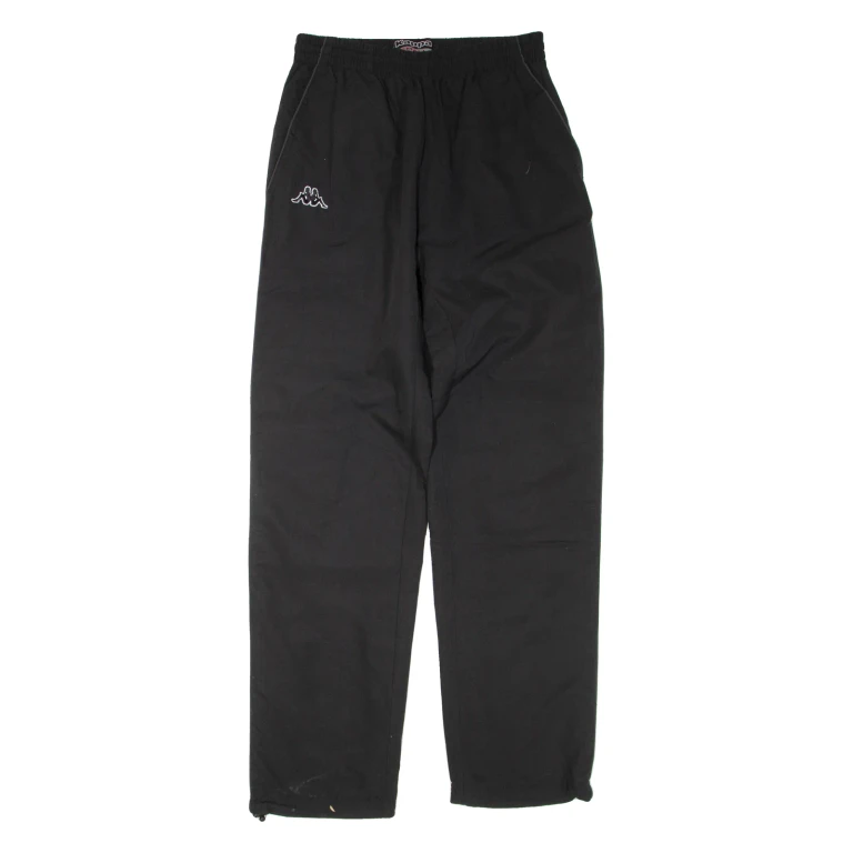 KAPPA Mesh Lined Mens Track Pants Black Straight S W24 L32