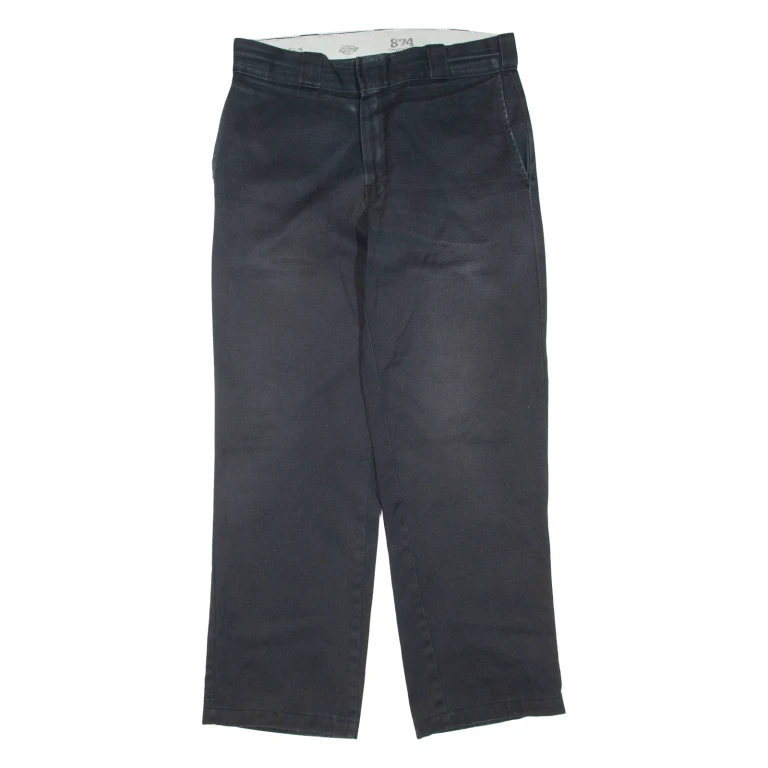 DICKIES Mens Trousers Black Regular Straight W32 L30