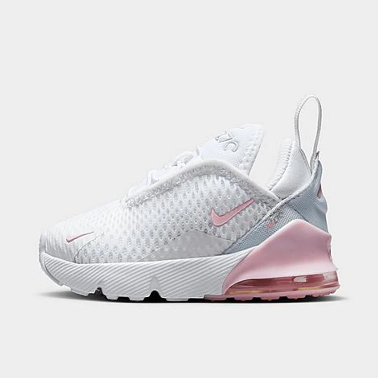 Kids Toddler Air Max 270 Casual Shoes in White/Light Smoke Grey/Pink Foam Size: 2.0