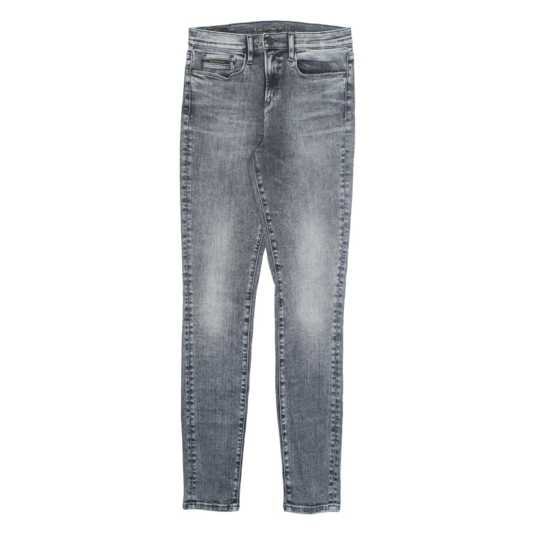 CALVIN KLEIN JEANS Mens Jeans Grey Regular Skinny Charcoal Wash W28 L34