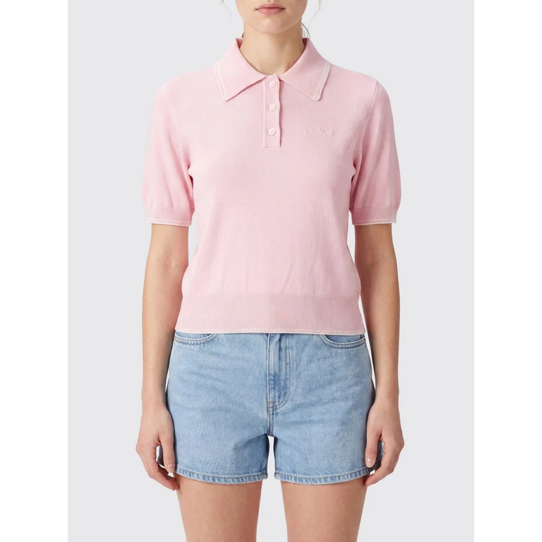 A. P.C. Knit Cotton Polo with Ribbed Collar and Trims (COEZJF23514FAB)