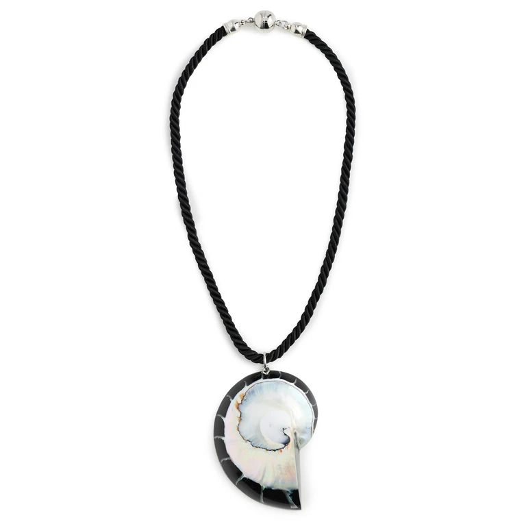 Julietta Nautilus Cord Necklace Black One Size