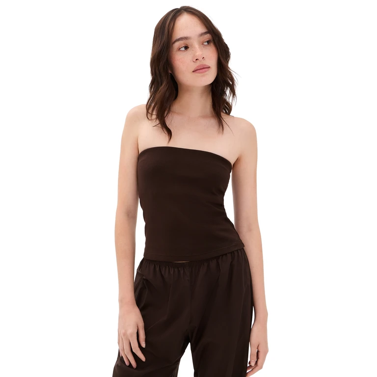 DONNI. The Baby Rib Tube Top Espresso XXS