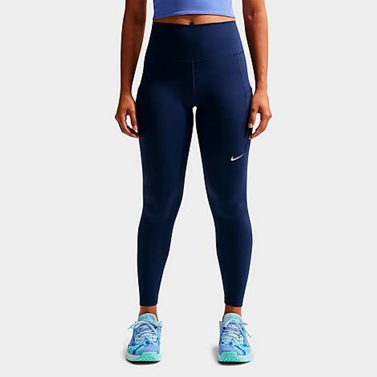 Nike Women's One Dri-FIT High-Rise 7/8 Training Tights in Midnight Navy/White Size: XXS