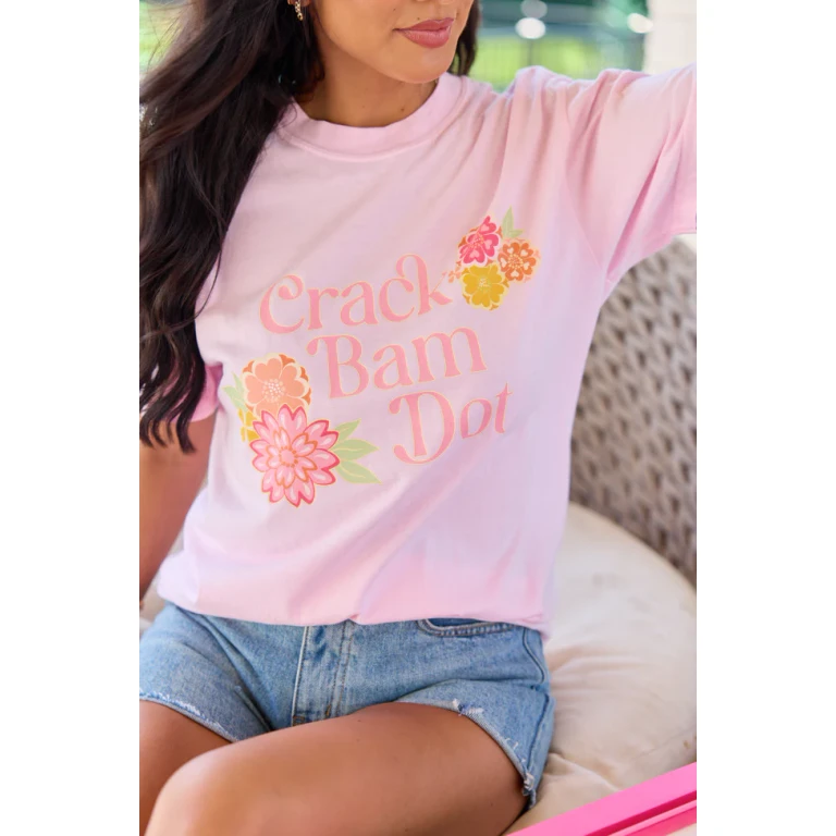 Crack Dot Bam Light Pink Graphic Tee