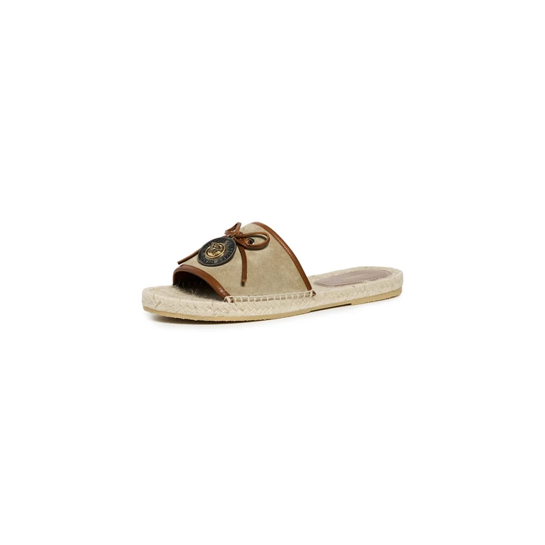 Suede and Calf Leather Espadrilles Mud/Chestnut/Gold 39