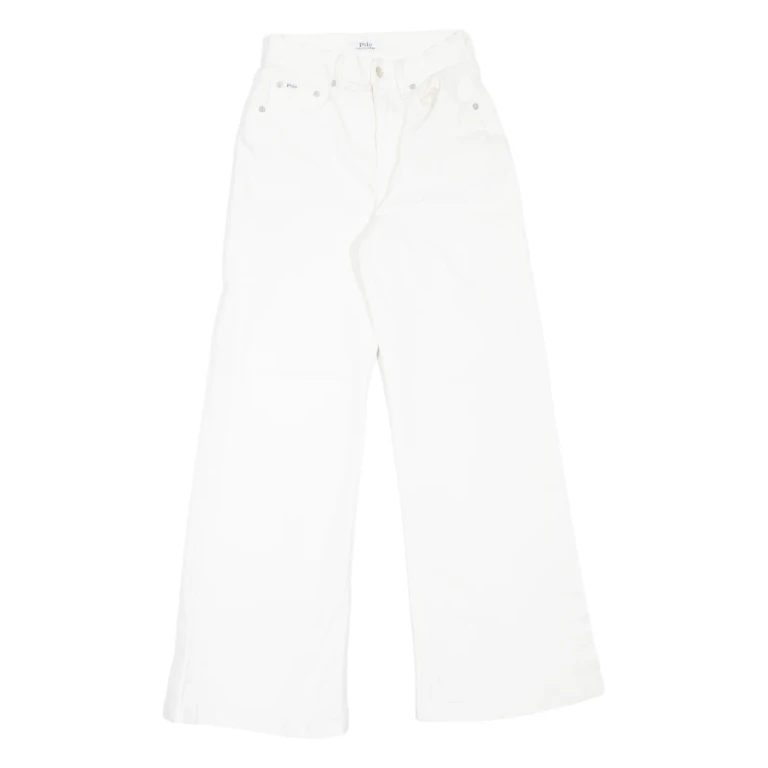 POLO RALPH LAUREN Womens Jeans White Relaxed Flared W25 L29