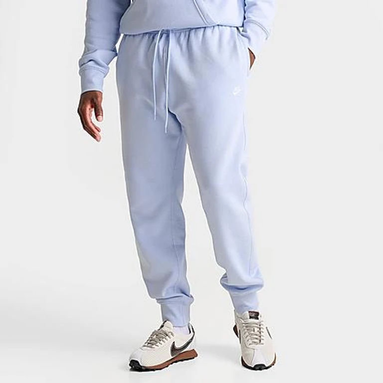 Nike Men's Club Fleece Premium Jogger Pants in Hydrogen Blue/Hydrogen Blue/White Size: XS