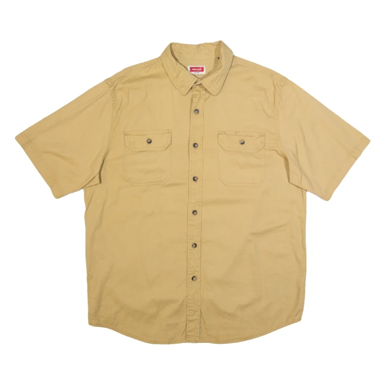 WRANGLER Mens Plain Shirt Beige L