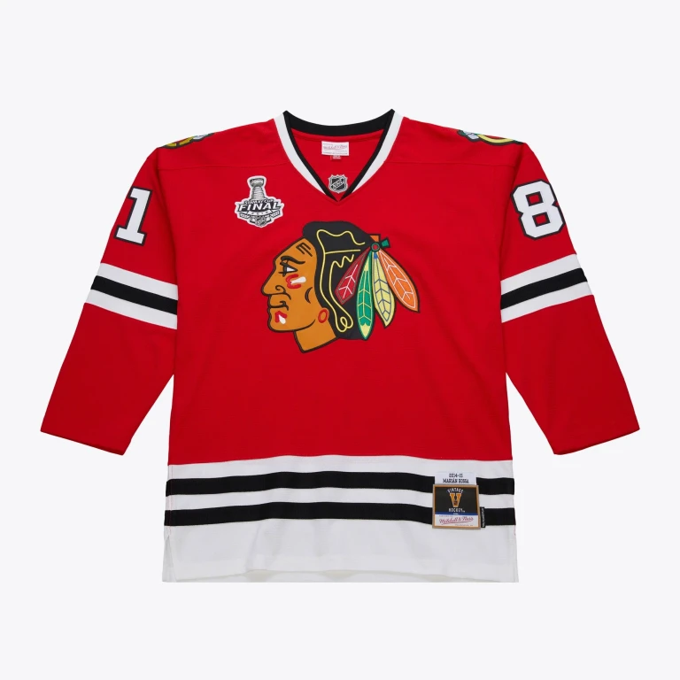 Men's NHL Dark Jersey Blackhawks 2014 Marian Hossa