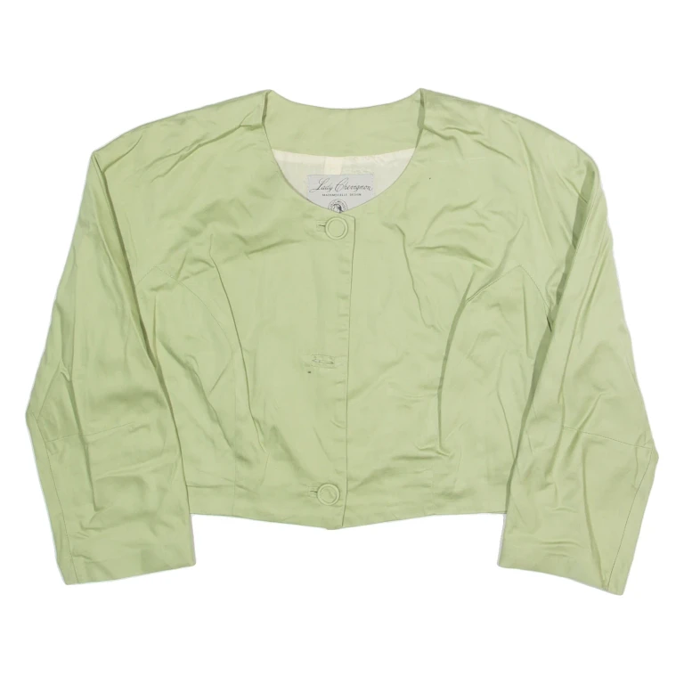 LADY CHEVIGNON Cropped Womens Blazer Jacket Green 90s S