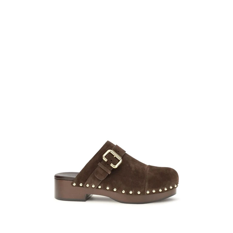 Chloé Brown Calf Leather Bos Taurus Clogs Shoe - Women