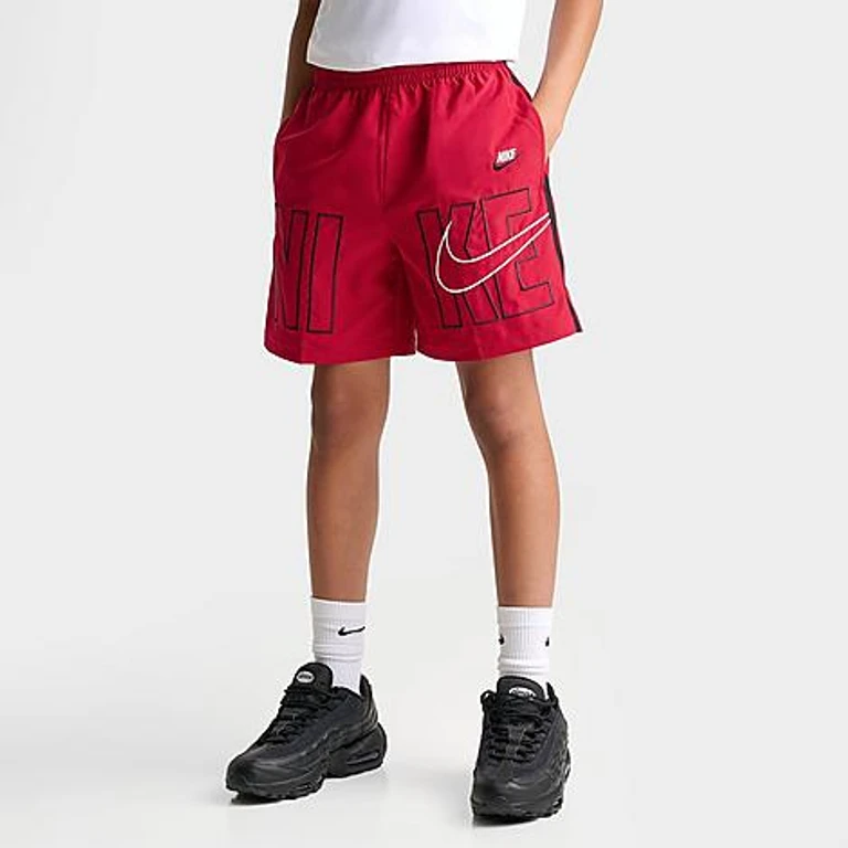Nike Big Kids Multi Dri-FIT Graphic Training Shorts in Gym Red/Black/White Size: Small