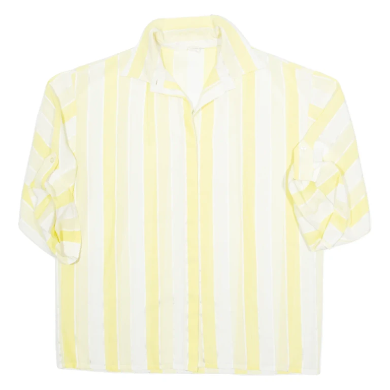 Womens Printed Blouse Yellow Striped M