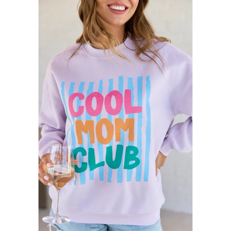 Cool Mom Club Purple Graphic Sweatshirt