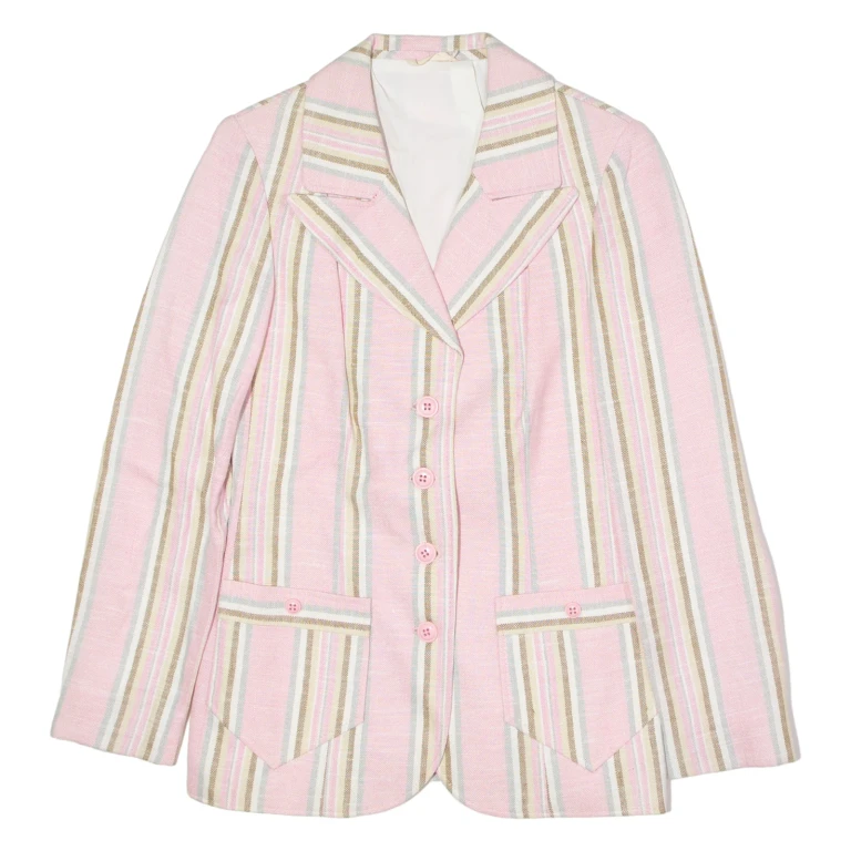Womens Blazer Jacket Pink Striped XS