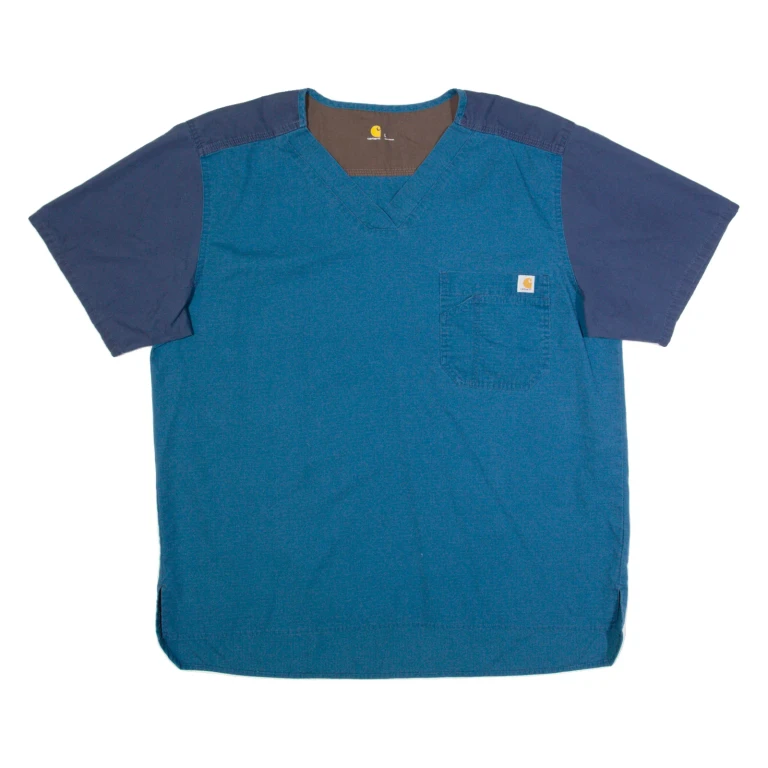 CARHARTT Pullover Mens Worker Shirt Blue L