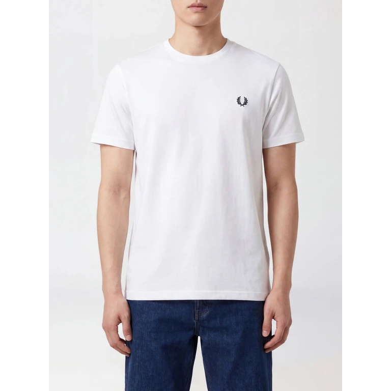 Slim Fit Cotton Crew Neck T-Shirt with Embroidered Logo (FPM351958100)