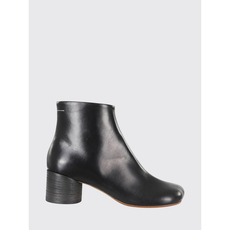 Anatomic Tabi Leather Ankle Boots with Cylindrical Heel (S59WU0173P3628T8013)