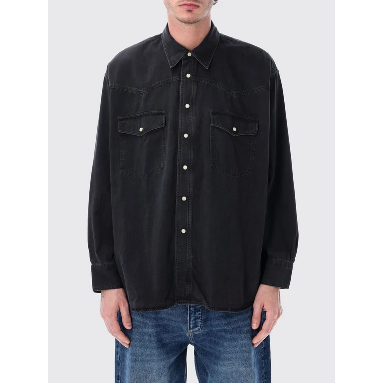 Shirt Men color Black (MYLOSNM1467WASHEDBLK)