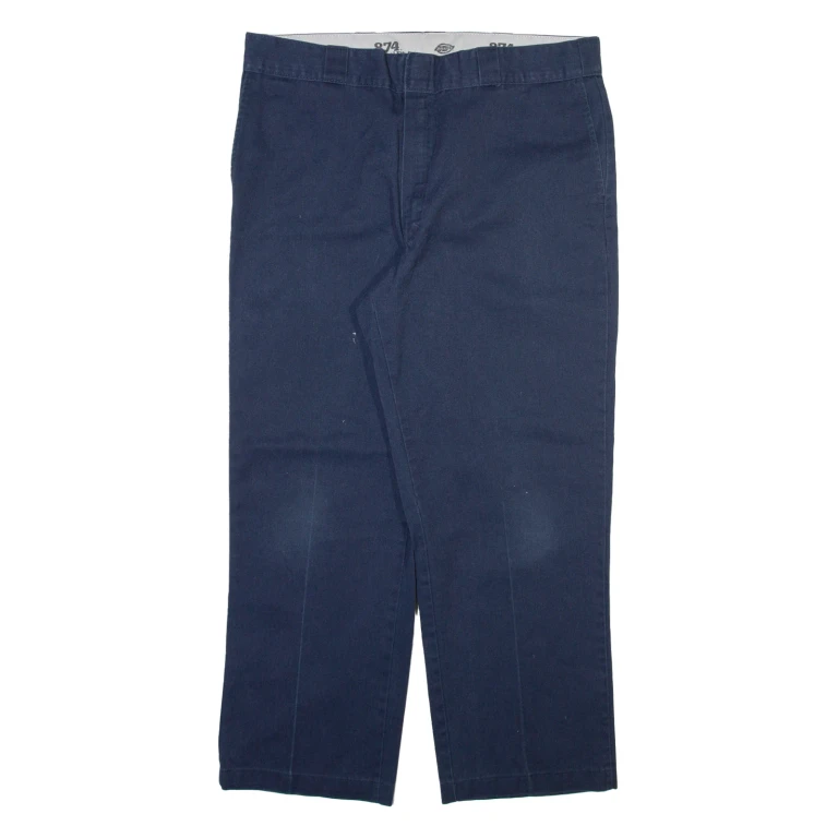 DICKIES 874 Workwear Mens Trousers Blue Regular Straight W36 L27