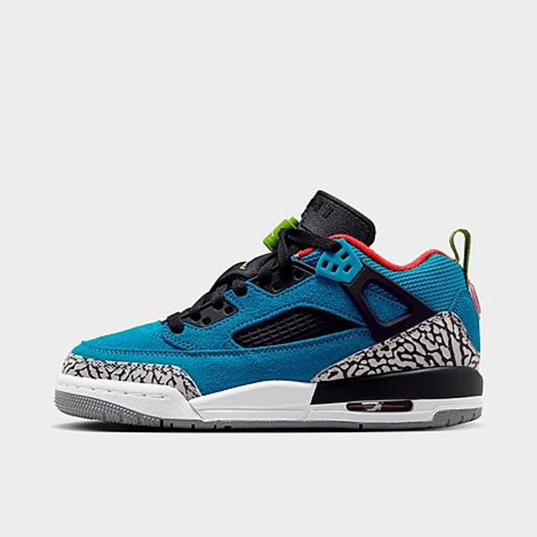 Jordan Big Kids Spizike Low Casual Shoes in Neo Turquoise/Light Crimson/Cosmic Fuchsia Size: 3.5