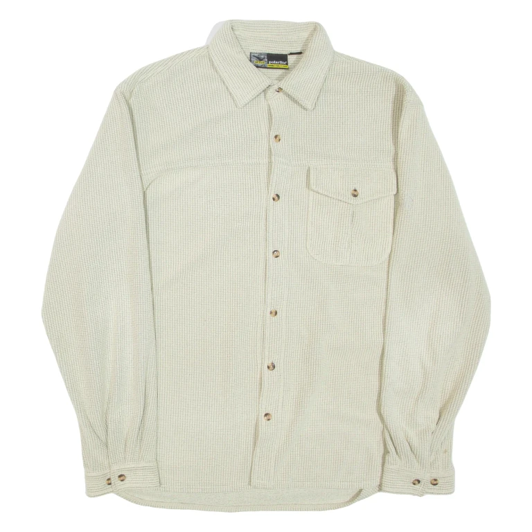 POLARLITE Mens Plain Shirt Beige Long Sleeve XL