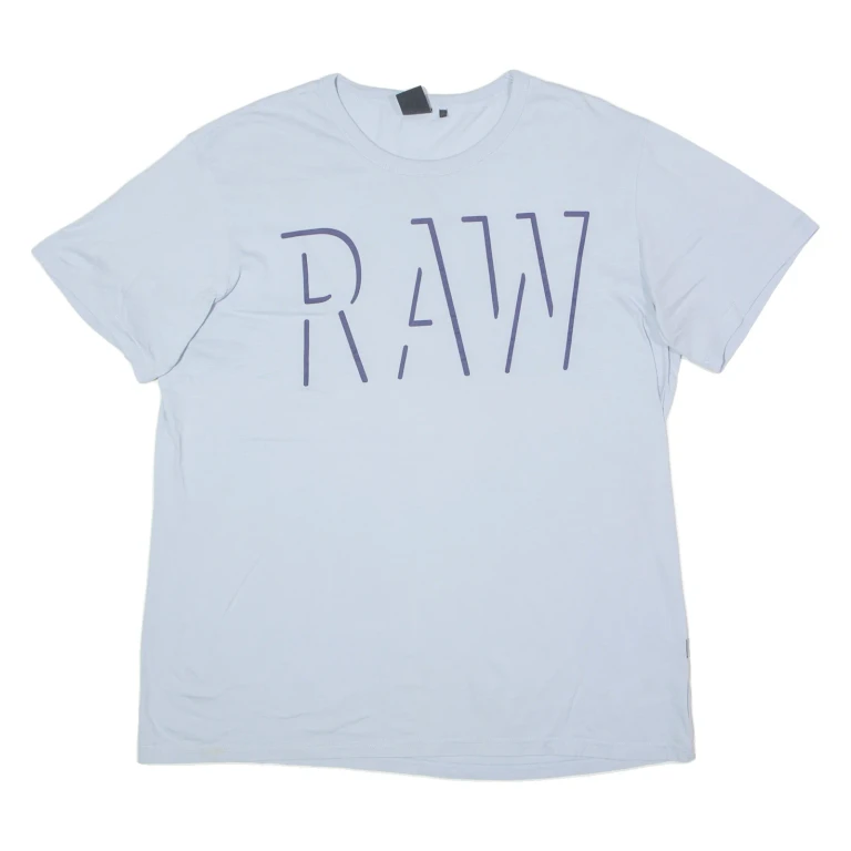 G-STAR RAW Mens T-Shirt Blue Crew Neck XL
